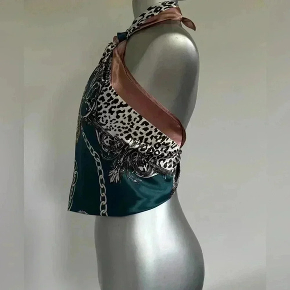 🆕Luxury  Satin Scarf Top - Picture 4 of 14